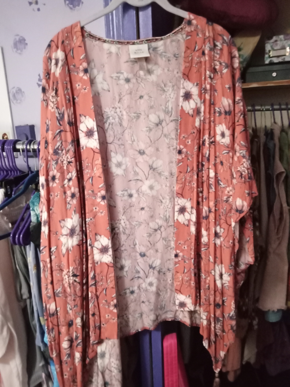 Knox Rose Floral Open-Front Kimono